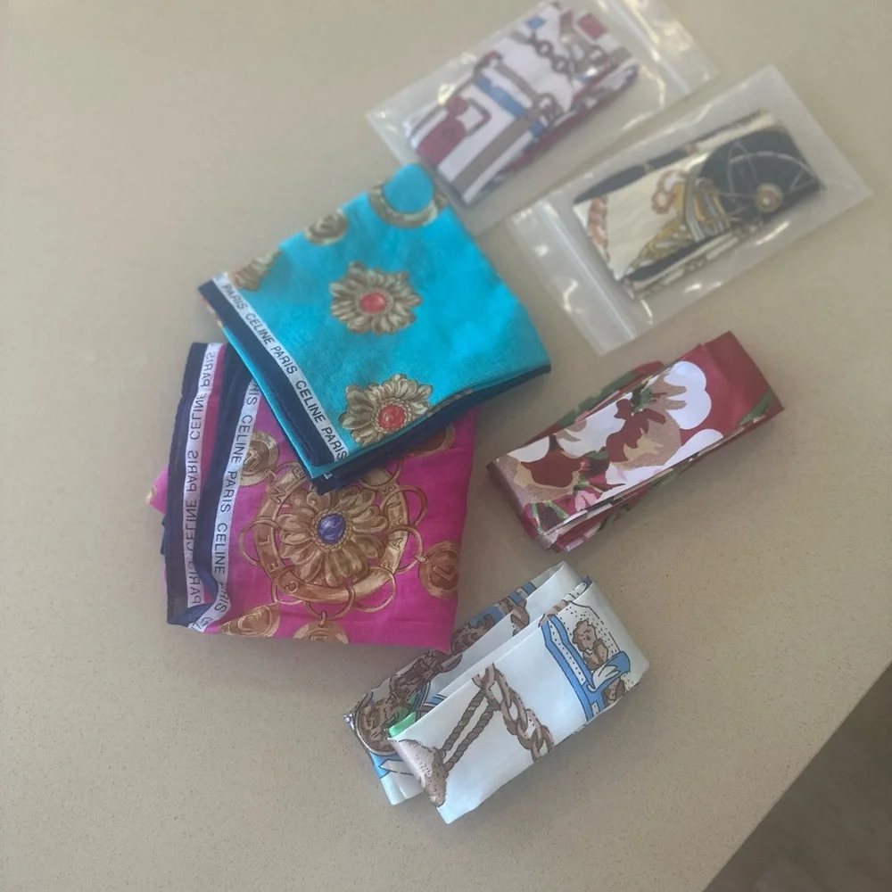 Celine Women's Pink and Blue Handkerchief Set - Picture 3 of 5